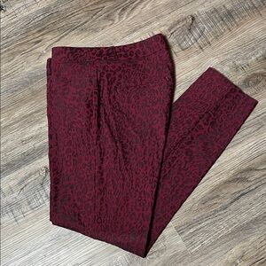 Banana Republic Burgundy Animal Print Pants